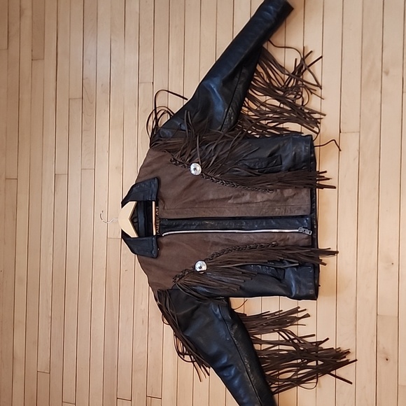 Vintage Fringe Leather jacket Size S from American Top - Picture 12 of 13